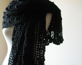 Black Shawl RECTANGLE Handmade