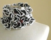 Black White Red COWL RUFFLE NECKWARMER