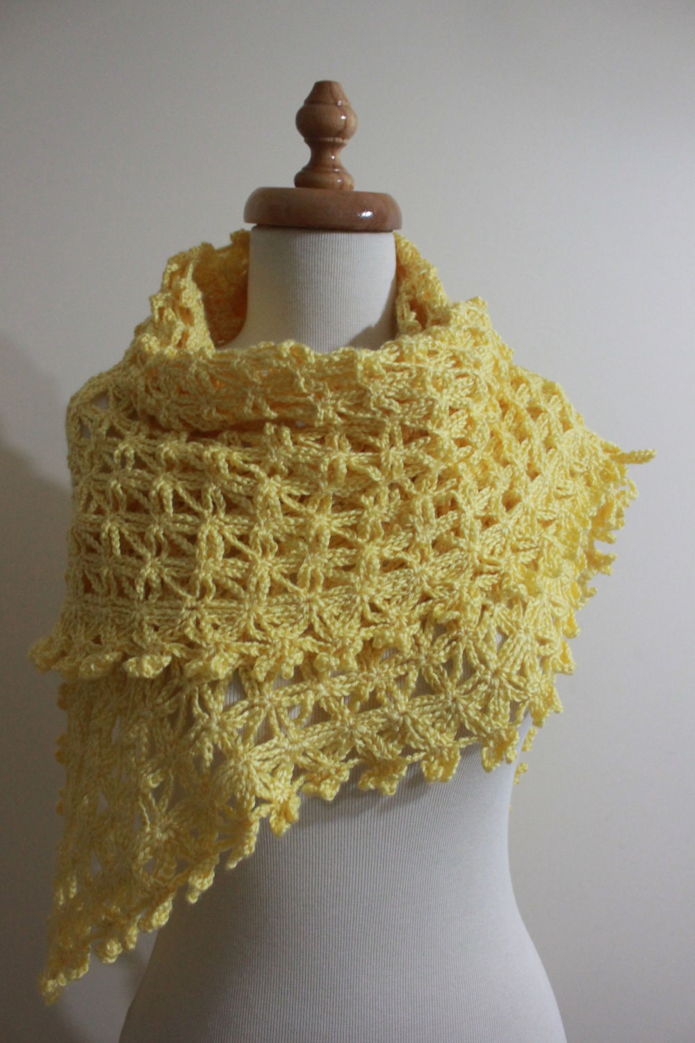 Crochet Shawl Yellow  Gift For Her Spring Fashion READY TO SHIPPING