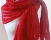 Winter Accessories, Bridal Accessories Shawl RECTANGLE Red Knitting Cool Shawl New Express Delivery