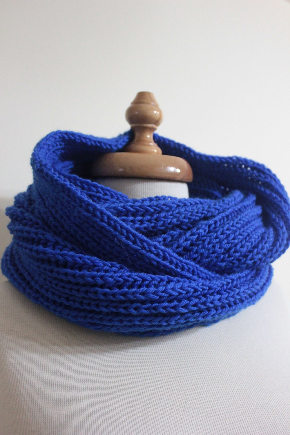 Infinity Winter Accessories, Blue Cowl Fall Trend Hand Knit Gift For Him For Her Holiday Fashion winter fashion. READY TO SHIPPING