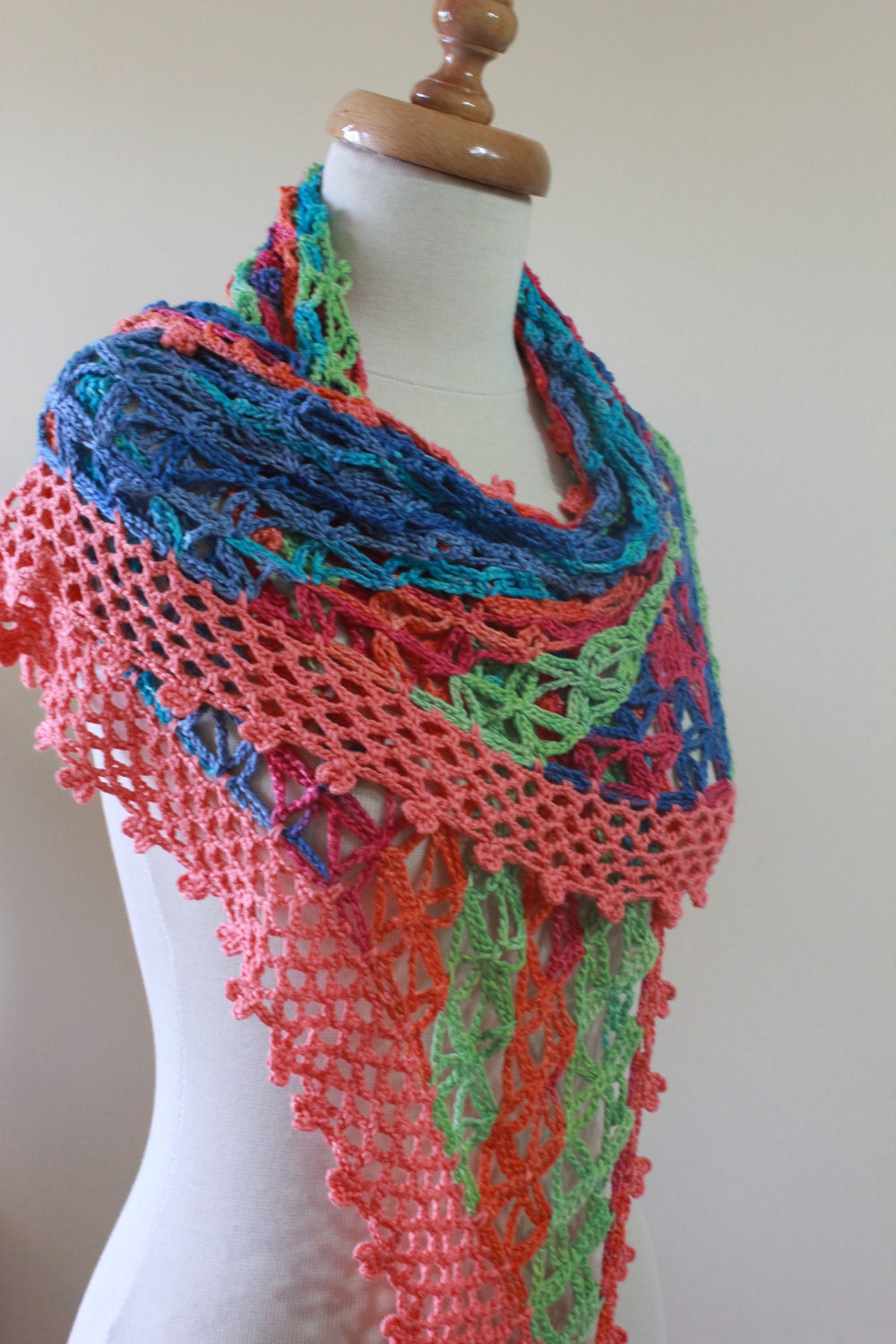 EXPRESS DELIVERY Shawl Colorful Wrap Bamboo Shawl Crochet Stole Spring Trend Summer Fashion