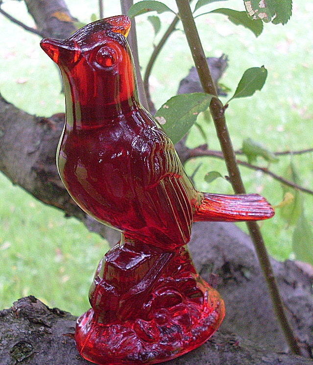 cardinal glass figurine