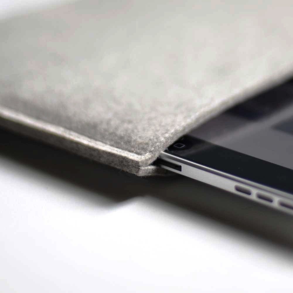 Simple iPad Sleeve - Grey Wool Felt