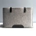 15 Inch MacBook Pro Sleeve - Grey Wool Felt with Black Leather