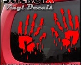 BLOODY HANDS Zombie Vampire Monster Prop Decal Sticker