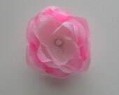 1 Pink Rose Flower Alligator Hair Clip with Gem Accent -- one dollar item