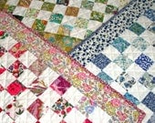 Liberty Lawn Quilt Kit -  Liberty of London tana lawn doll  quilt kit in pink, blue or bright
