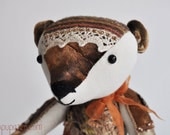 Artist Crazy Quilted Bear Mrs. Amber ooak