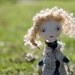 Art Doll Brooch Flower Boho Chic Girl mixed media collage