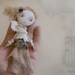 Art Doll Brooch Boho Chic Girl mixed media collage