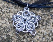 Chainmaille - Celtic Star Pendant Perfection With Lobster Clasp Ribbon