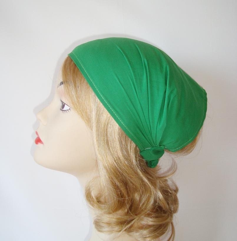 Moss Green Calico Hair Covering -Headcovering Headband hair accessories veil scarf head wrap covering convertible