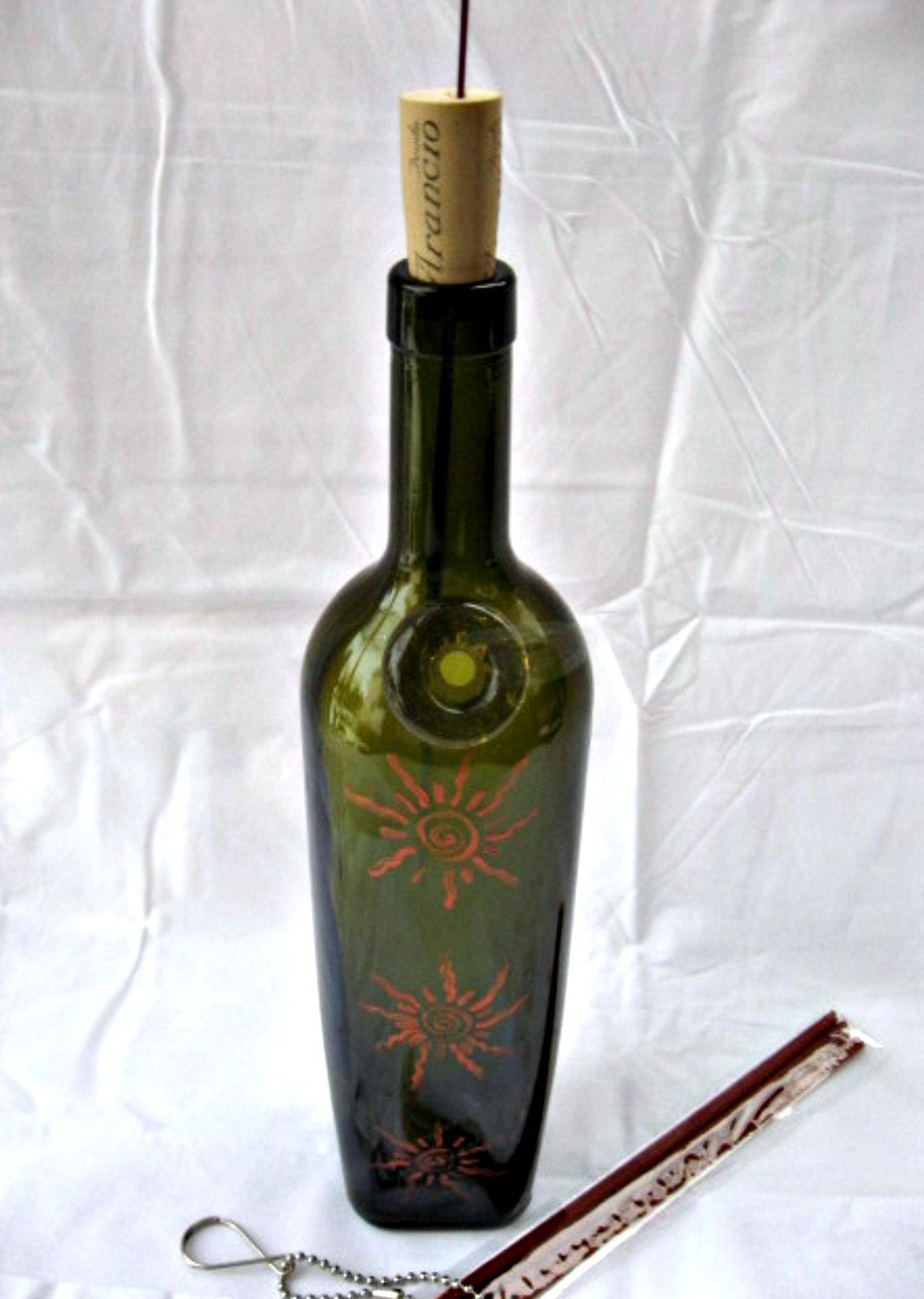 Recycled Smoking Wine Bottle Incense Burner by GlassGaloreGal