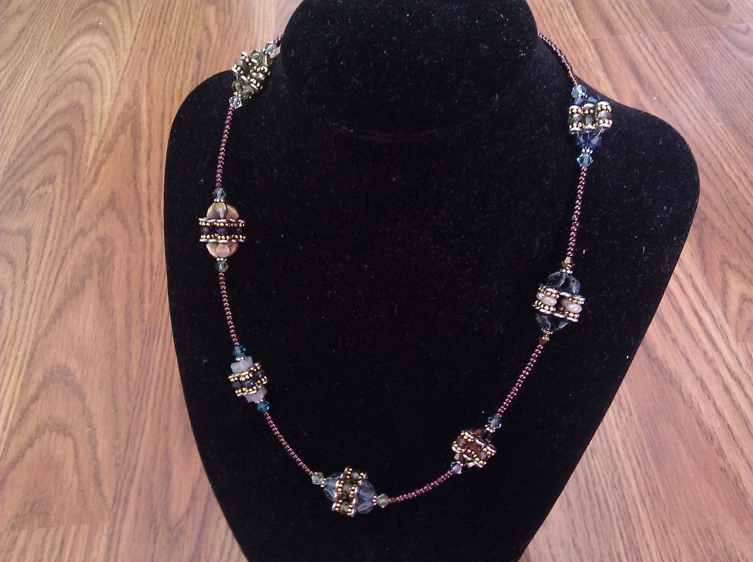 Clusters of crystals necklace
