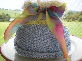 GLITTER AND BOW BEANIE\/NEWBORN BOY