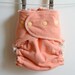 Creamsicle Fitted Cloth Diaper, 100% organic, hand dyed, one size, lemon snaps