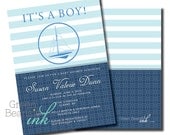 PREPPY NAUTICAL Printable Party Invitation - Aqua and Blue Il_170x135