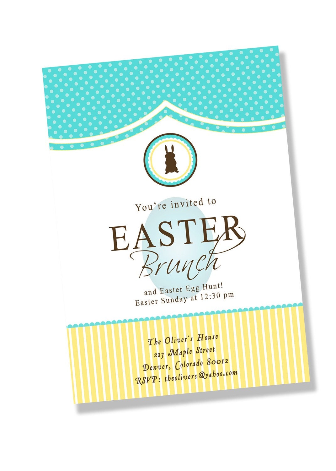 CHOCOLATE EASTER BUNNY Printable Party Invitation Il_570xn