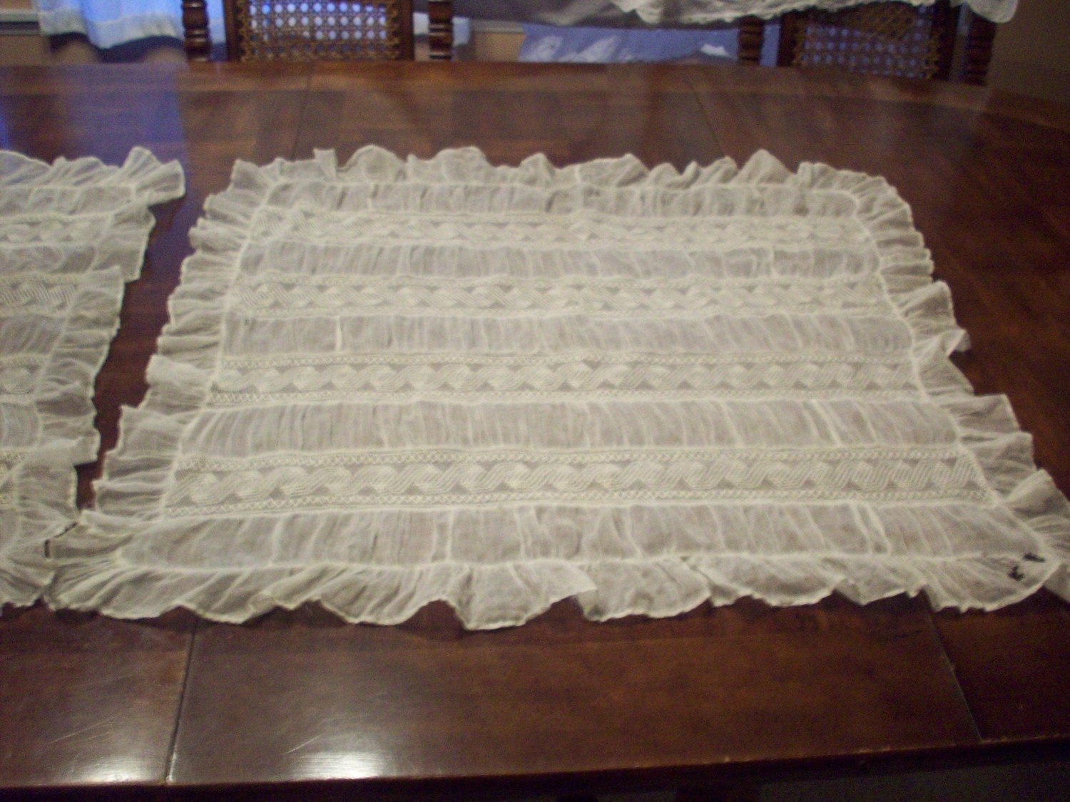 Gorgeous victorian handmade lace pillow shams