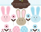 Easter Bunny and Eggs Holiday Clipart Clip Art Personal & Commercial Use Il_170x135