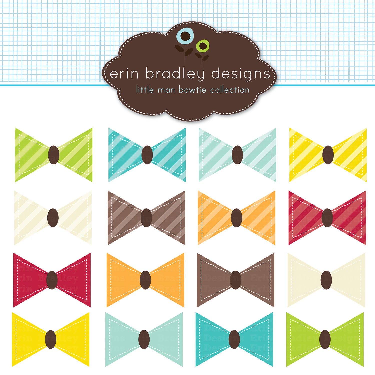 Little Man Bowties Clipart Clip Art Personal and Commercial Use Digital Designs Il_570xn