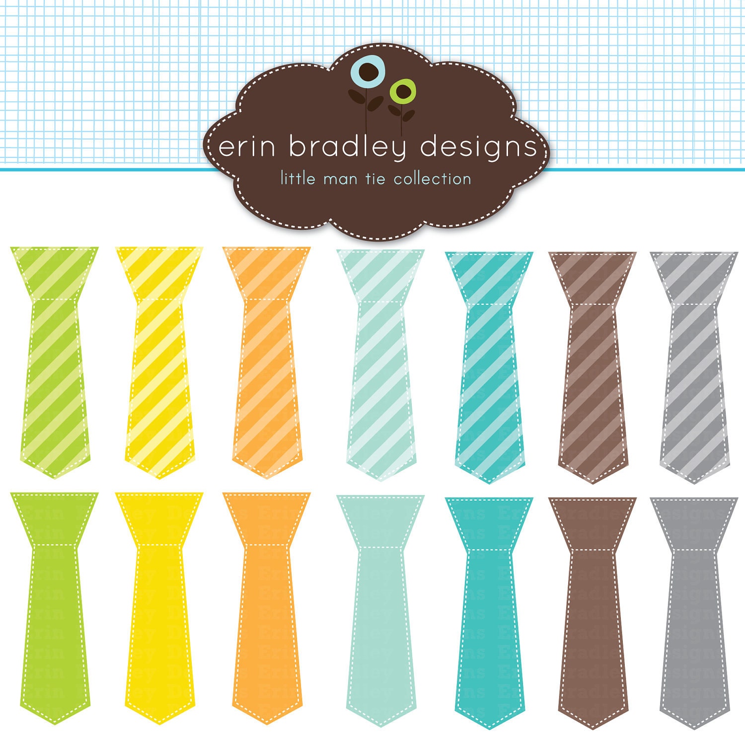 Little Man Ties Clipart Clip Art Personal and Commercial Use Digital Designs Il_570xn
