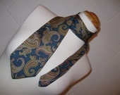 Sale - Men's 1960s Necktie Lot / Instant Collection Blue Paisley / Brown Abstract / Vintage Neckties / Fathers Day