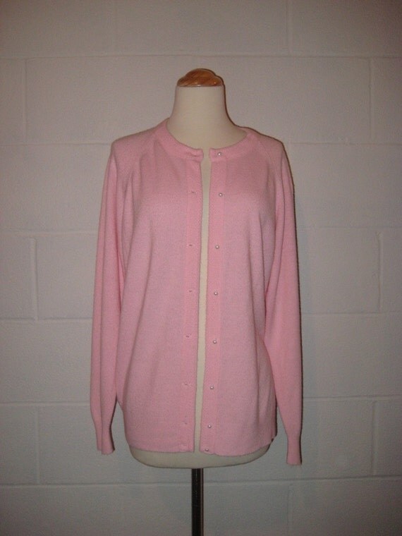 Vintage Super SOFT PINK Button Down Sweater by TheRareBird on Etsy