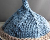 Knit Hat - Natural Wool - Newborn - moondogfarm