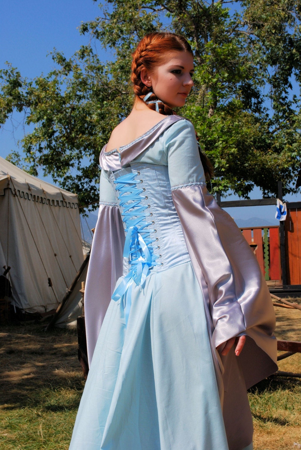Ice Blue Medieval Gown Fantasy