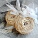 Reserved for pirouette138 - Sparkle As One Rosette Bridal Headpiece Fascinator, silk, rhinestones, couture millinery