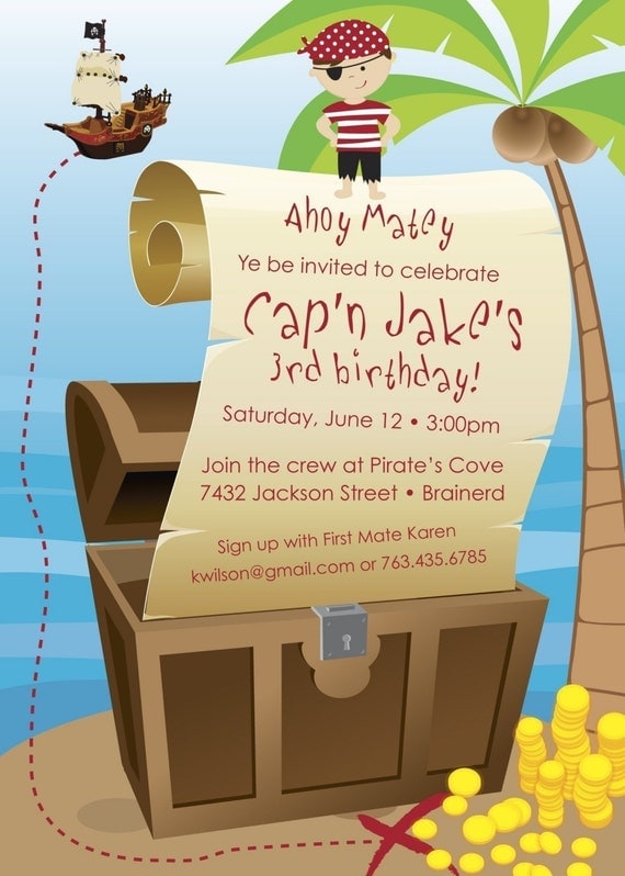 Pirate Party - Custom Photo Birthday Invitation for any Age Il_570xn
