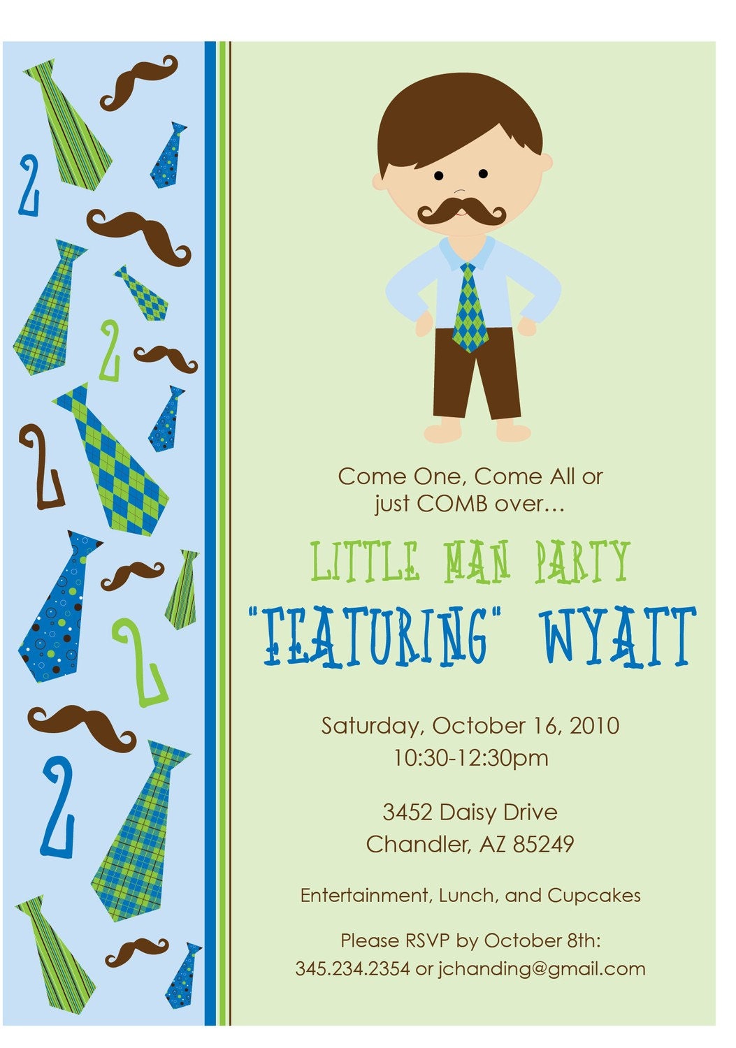 Little Man - Custom Photo Birthday Invitation Invite for any age Il_570xn
