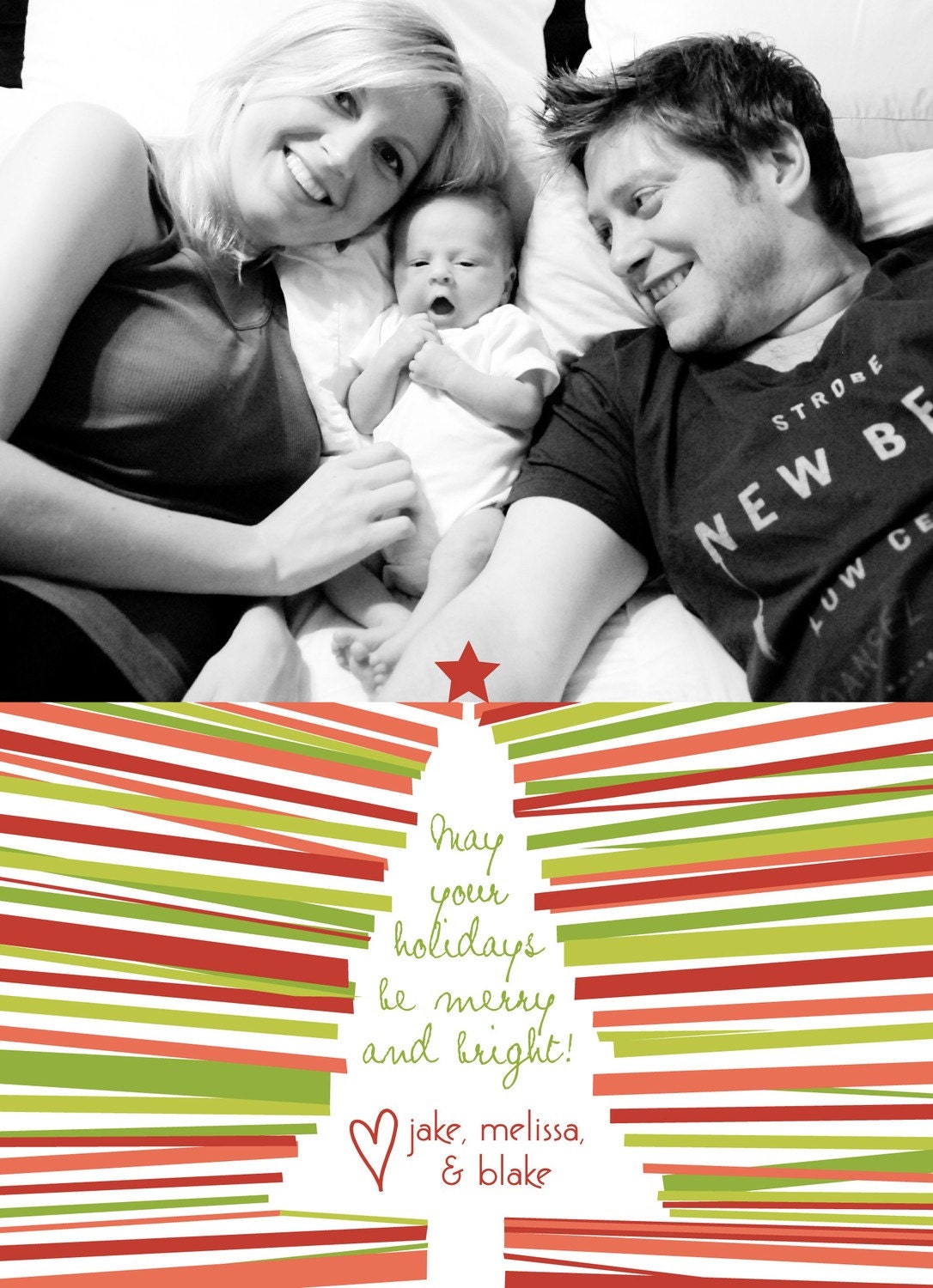 Ribbon Tree - Custom Photo Christmas Holiday New Years Card Il_570xn