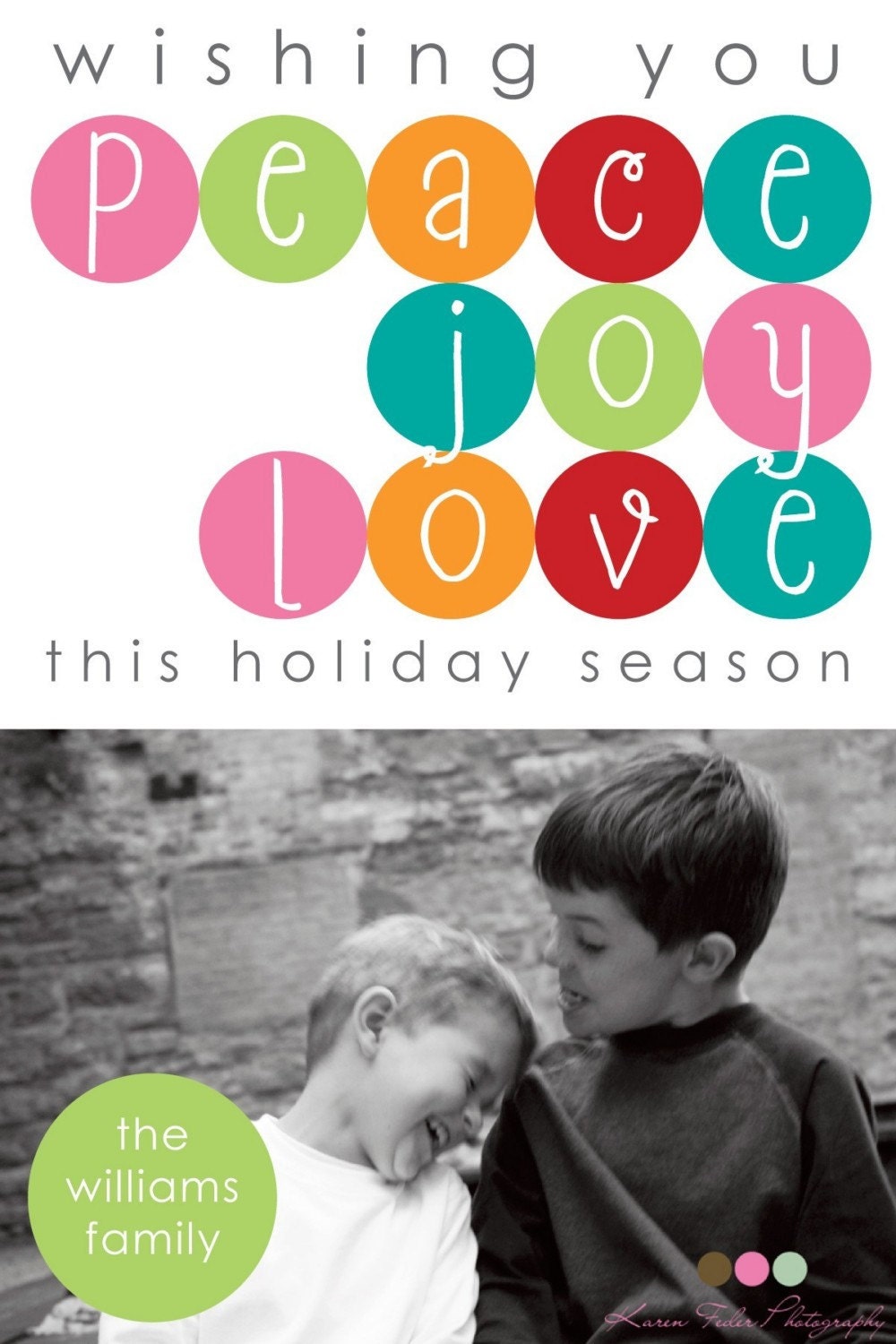 Colorful Dots - Custom Photo Christmas New Years Card Il_570xn