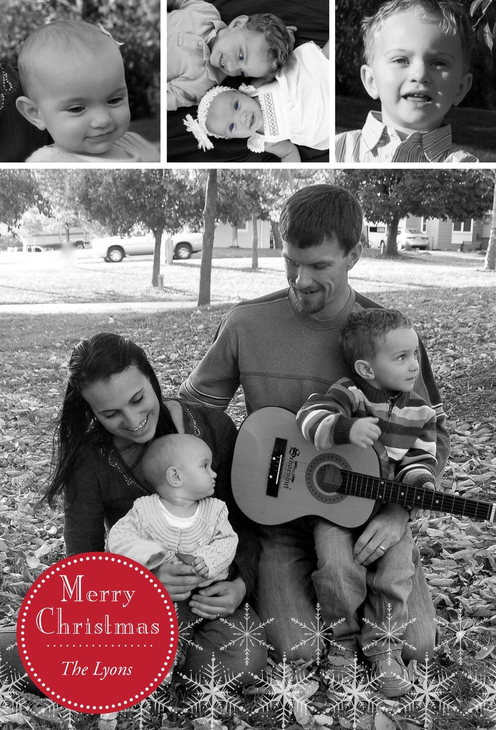 Subtle Snowflakes - Custom Photo Christmas New Years Card Il_570xn