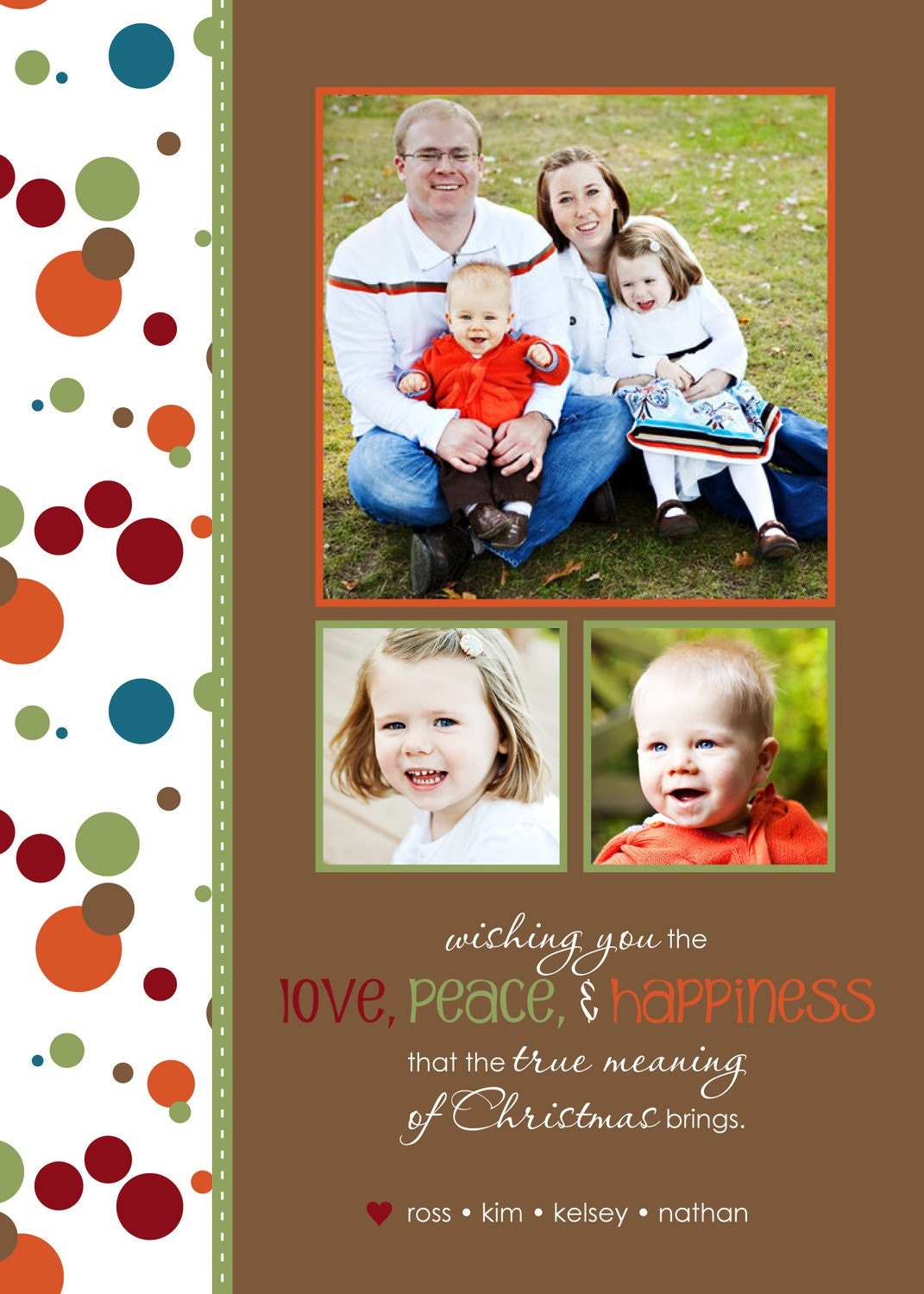 Happy Polka Dots - Custom Photo Christmas Holiday New Years Card Il_570xn