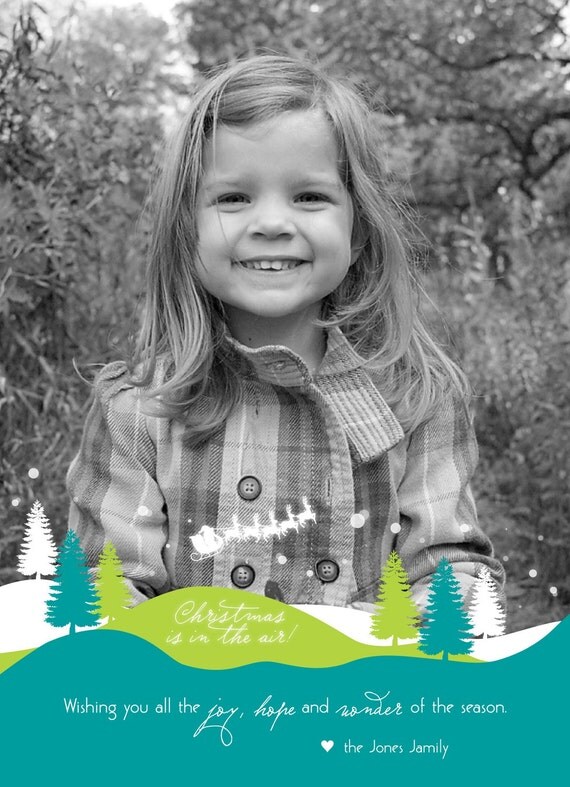 Christmas in the Air - Custom Photo Christmas Holiday Card Il_570xn