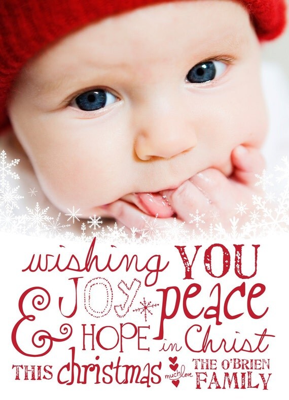 Hope in Christ - Custom Photo Christmas Holiday New Years Card Il_570xn