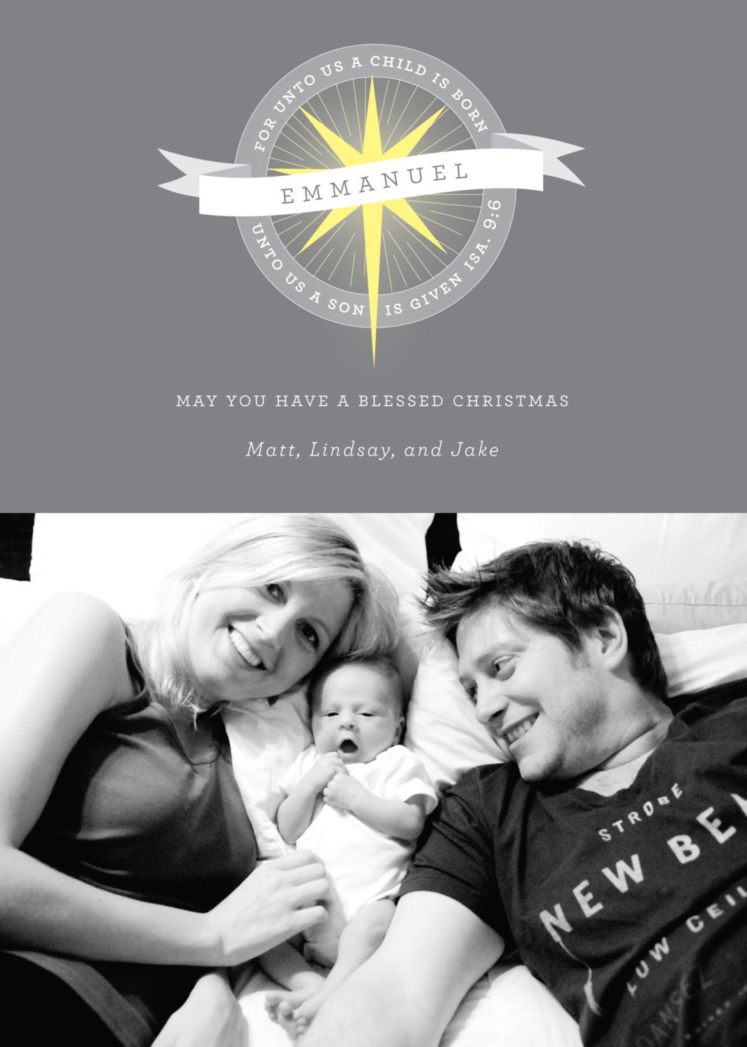 Emmanuel - DIGITAL Custom Christmas Holiday Photo Card Il_570xn