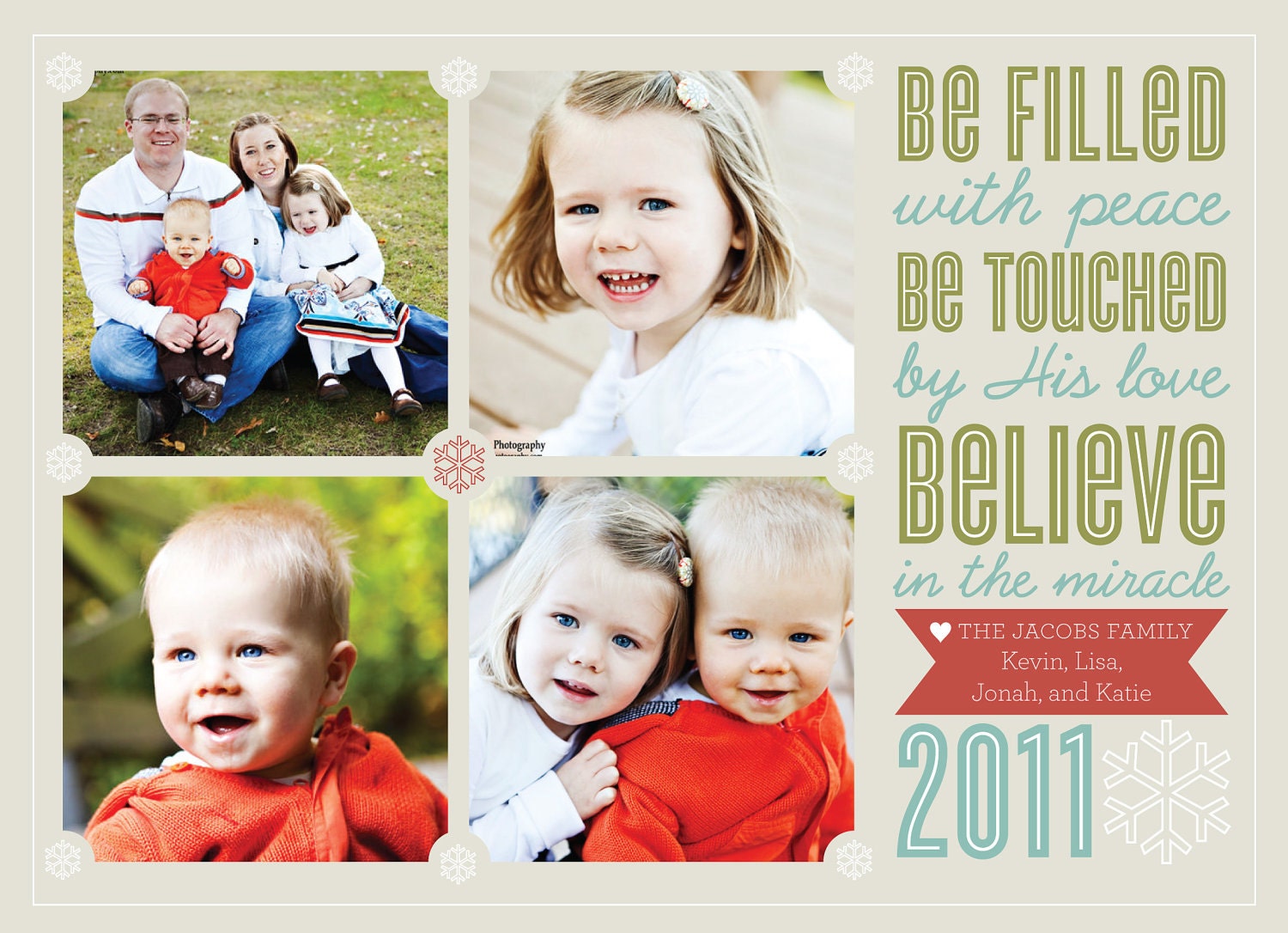Be Filled - DIGITAL Custom Christmas Holiday Photo Card Il_570xn