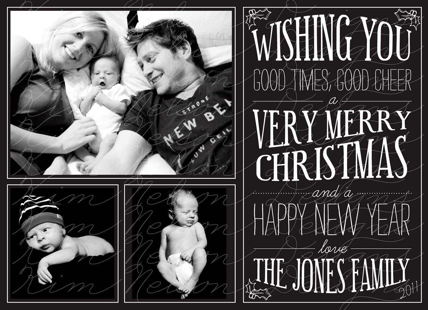 Christmas Blackboard - DIGITAL Custom Christmas Holiday Photo Card Il_570xn