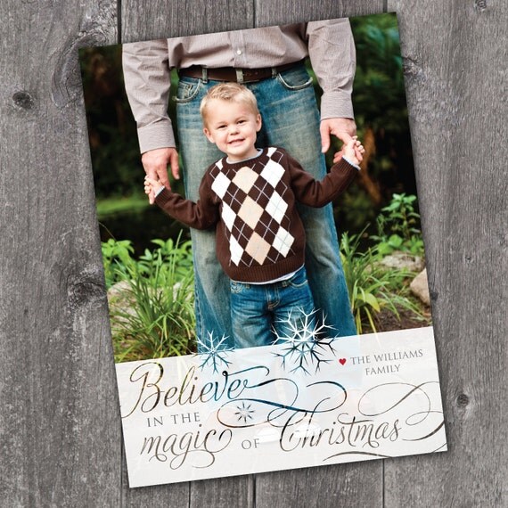 Magic of Christmas - DIGITAL Custom Christmas Holiday Photo Card Il_570xn