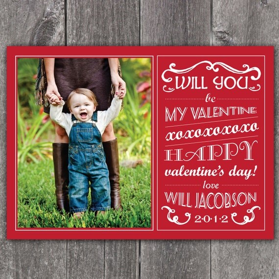Valentine Blackboard - Custom Photo Valentine Card Il_570xn