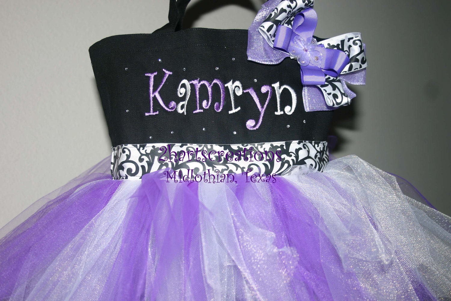 Tutu Tote Bag - Purple and White Tulle