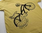 Toddler Tshirt Organic Bike That's How I Roll 2T 4T 6T dijon yellow and black ink
