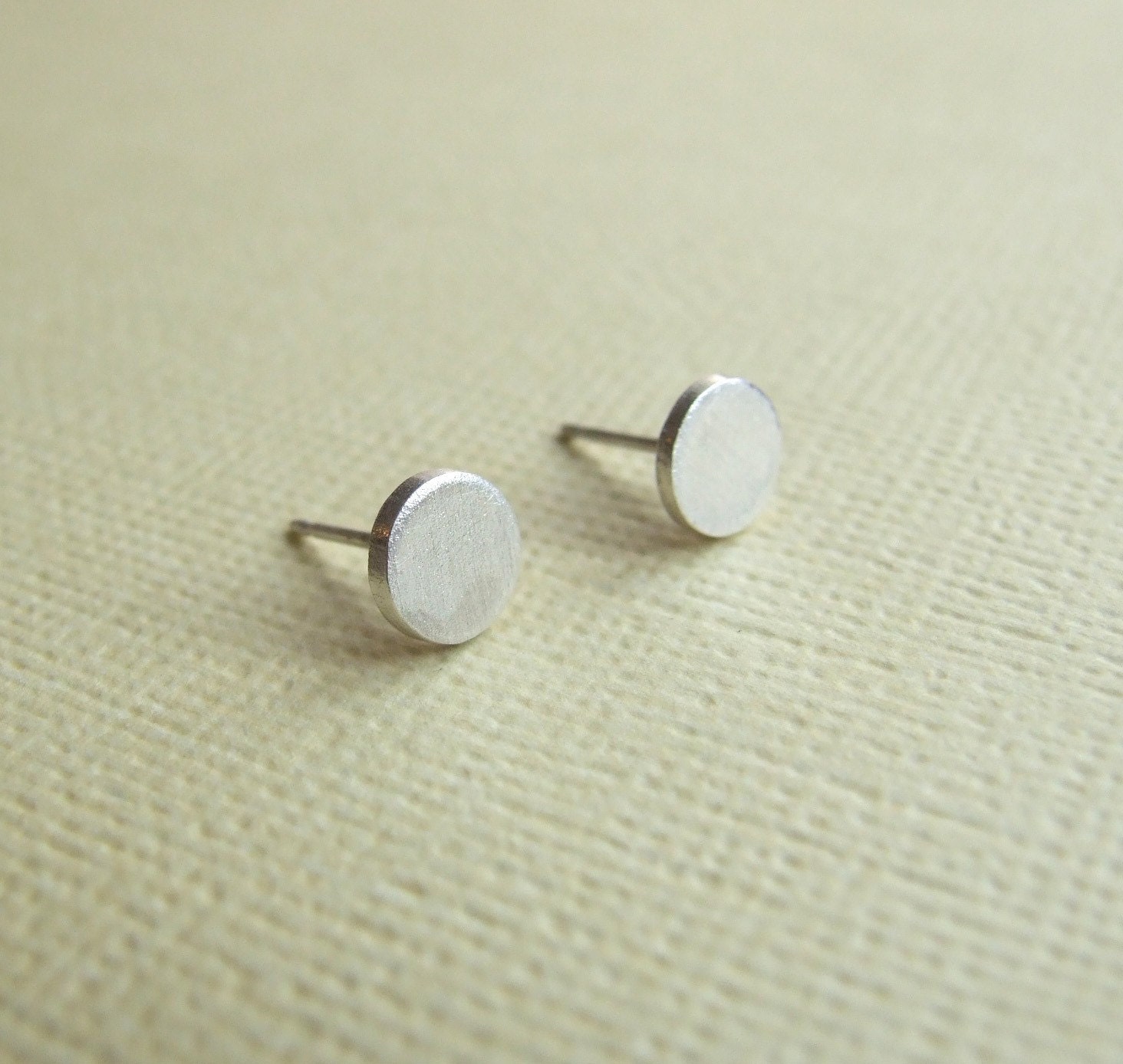 Tiny Simple post earrings in silver