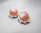 Earrings Pink Moonglow by Charel Vintage 1950s Jewelry