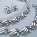 Trifari, Alfred Phillipe, Blue Rhinestone Parure, 1950s
